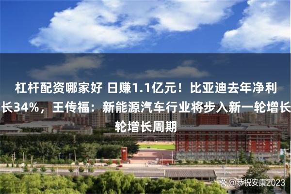 杠杆配资哪家好 日赚1.1亿元！比亚迪去年净利润增长34%，