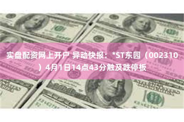 实盘配资网上开户 异动快报：*ST东园（002310）4月1