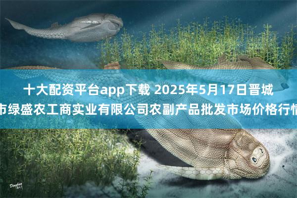 十大配资平台app下载 2025年5月17日晋城市绿盛农工商