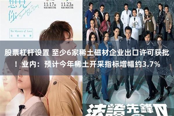 股票杠杆设置 至少6家稀土磁材企业出口许可获批！业内：预计今
