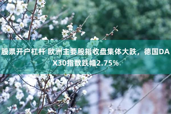 股票开户杠杆 欧洲主要股指收盘集体大跌，德国DAX30指数跌