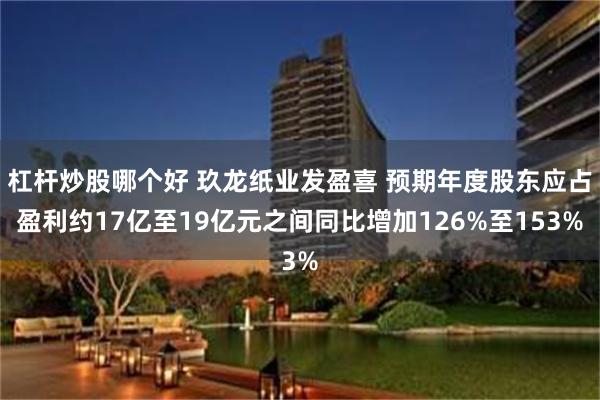 杠杆炒股哪个好 玖龙纸业发盈喜 预期年度股东应占盈利约17亿